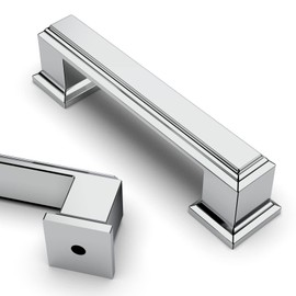 Asidrama 10 Pack 3 Inch(76mm) Polished Chrome Kitchen Cabinet Handles, Cabinet Pulls Kitchen Cabinet Hardware for Cupboard Drawer Pulls