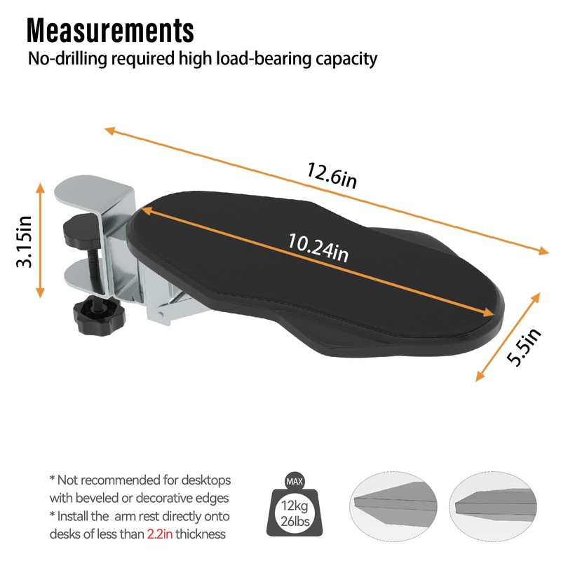VibeNest Ergonomic Arm/Elbow Rest for Desk - Foldable Rotatable Elbow