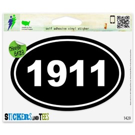 1911 Pro Gun Oval Vinyl Car Bumper Window Sticker 3" x 2"