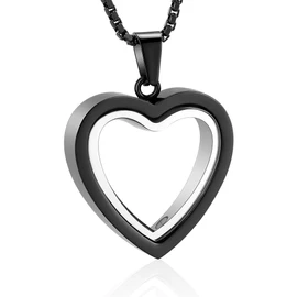 Zeqingjw Glass Cremation Jewelry Necklace with Heart Memorial Locket for Ashes - Stainless Steel Keepsake Urn Pendants