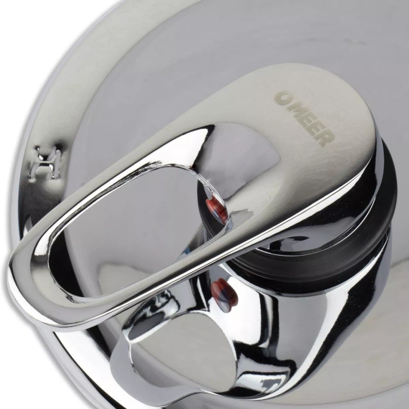 Meer Mezcladora Monomando Redonda Cromada Para Regadera