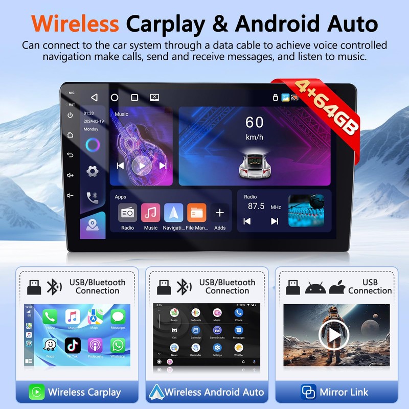 Motorsi [4+64G] Car Stereo Radio for Kia Sorento 2004 2005