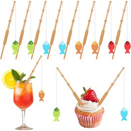 PYEUIFT 8 Stück Glasmarkierer Markierung, Tortendeko, Eisdekoration, Smoothie Dekoration, Für Bar-Partydekorationen Wie WeingläSer, Kuchen, Smoothies, Cupcakes, Getränke, Partydekorationen (4 Farben)