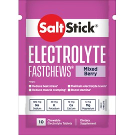 SaltStick FastChews 4 Test Pack (4 Bags of 10 Chewable Tablets, Various Flavours)