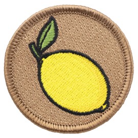 Lemon (Tan) Patrol Patch - 2" Diameter Round Embroidered Patch (Hook & Loop Fastener)