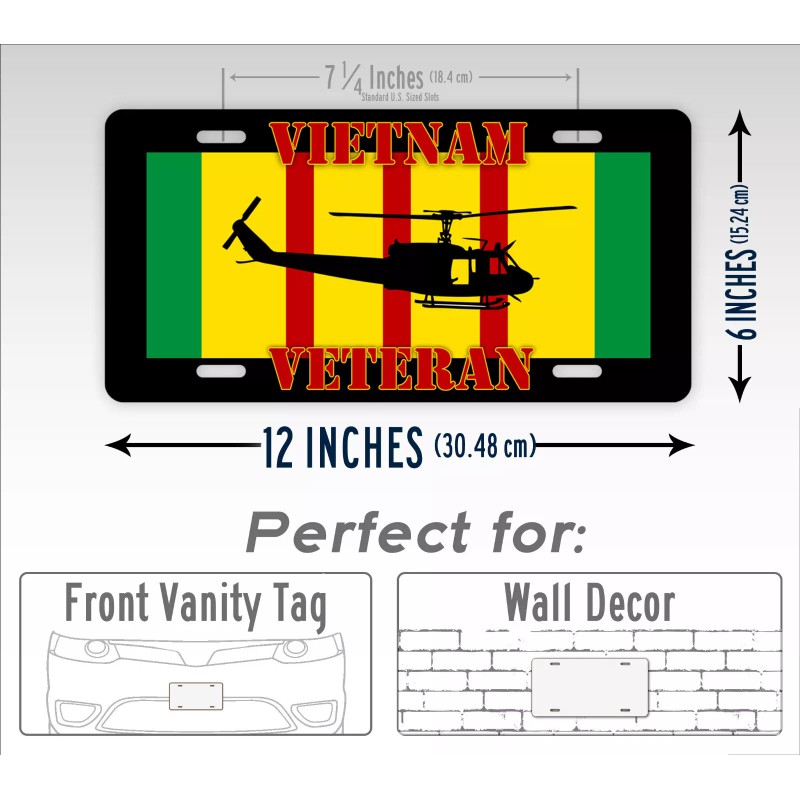 SignsAndTagsOnline.com Vietnam Vet HUEY UH-1 Service Ribbon License Plate