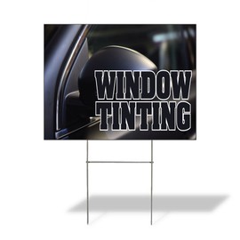 Fastasticdeals Weatherproof Yard Sign Window Tinting Advertising Printing D Black Lawn Garden Auto Restoration 18x12 Inches 1 Side Print