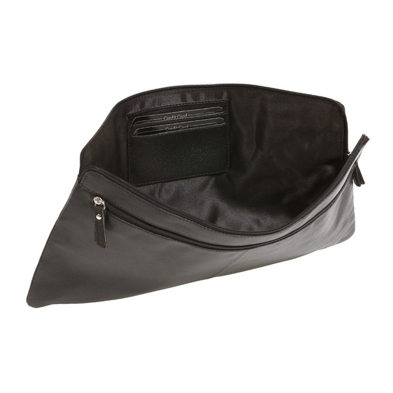 Bank deposit bag extra big LEAS, Genuine Leather, black -