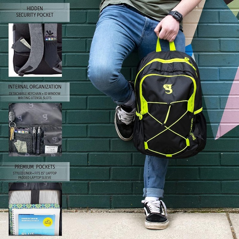 geckobrands Impact Backpack – Black/Green