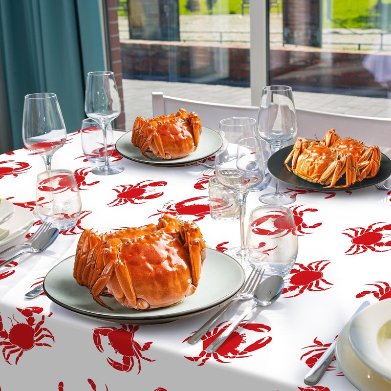 54 Inch x 100 FT Crab Boil Party Tablecloth Roll,