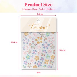 CharmBurst 5D Jelly Flowers Nail Art Stickers, Bunte Blumen-Nagelaufkleber, Selbstklebend, Elegant für Maniküre, Frühlings- & Sommerdesign, Florals, Nageldeko