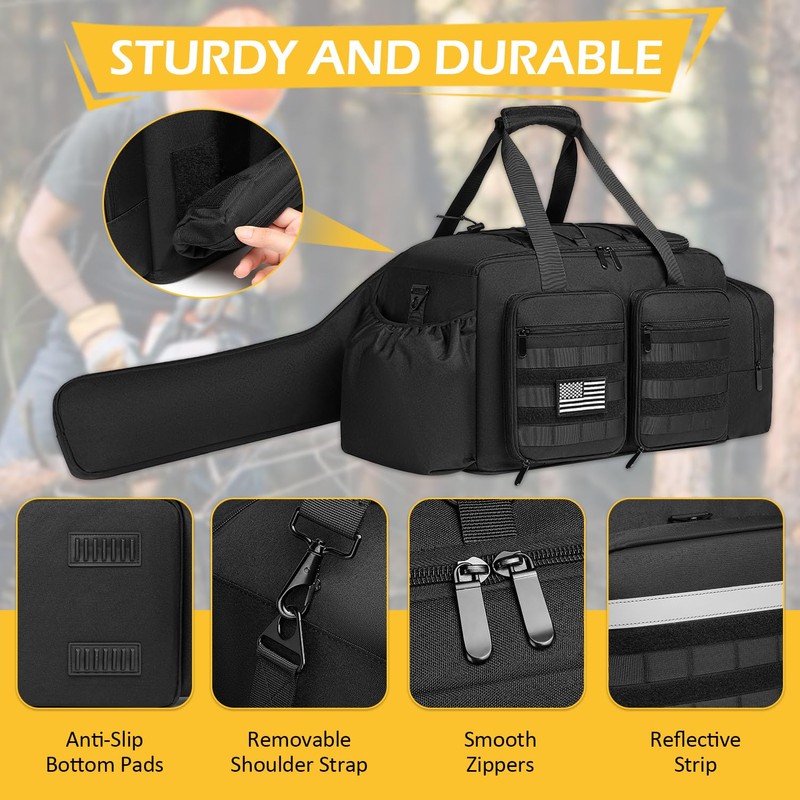 Chainsaw Carrying Case - Tactical Style Waterproof Storage Bag for