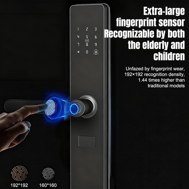 Fingerprint Smart Lock with 2 Lever Handle Set, App Control,