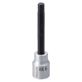 PROXXON No.83569 Hex Bit Socket, 3/8", Long, 3.1 inches (80 mm), 0.2 inches (6 mm)