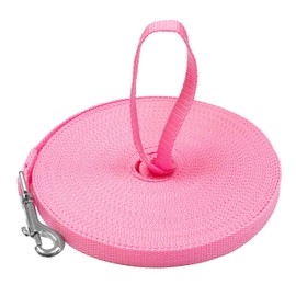 Dog/Puppy Obedience Recall Training Agility Lead Leash - Perfect for Pet Behavior Training, Multiple Sizes - 4.5 m, 6 m, 9 m, 15 m, 23 m, 30 m, 46 m, 61 m (Pink, 15m (50Ft))