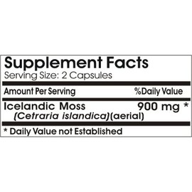 Icelandic Moss 900mg ~ 180 Capsules - No Additives ~ Naturetition Supplements