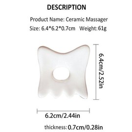 1PCS 화이트 세라믹 페이셜 스크래핑 도구 구아샤 보드 안티에이징 스킨케어 다크서클 제거 주름 개선 1PCS White Ceramic Facial Scrapping Tool Guasha Board Anti-Aging Skin Care Dark Circle Removal Wrinkle Improvement [01 White]