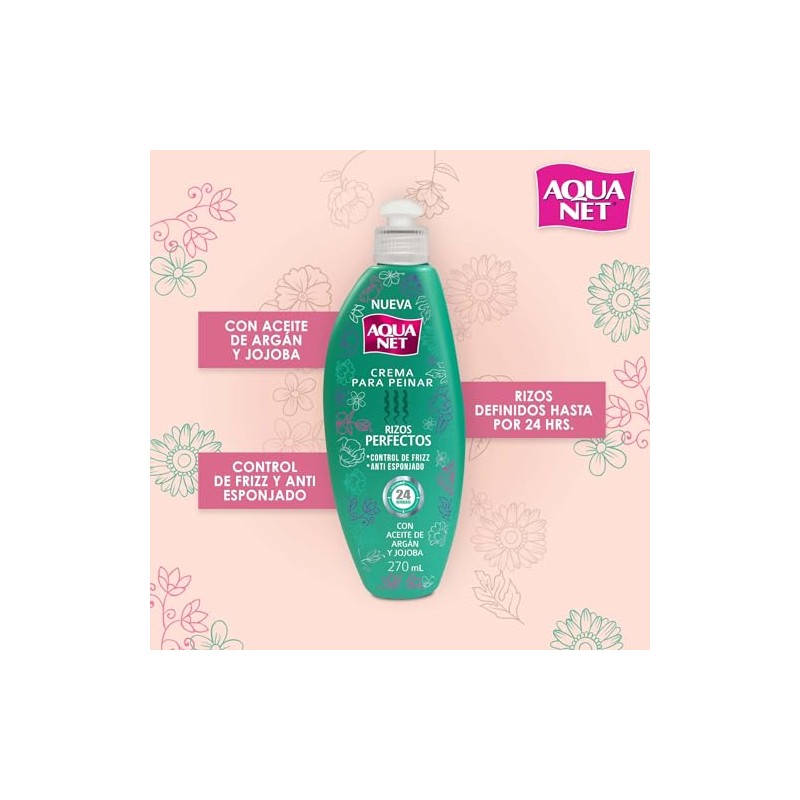 Crema para Peinar Aqua Net® Rizos Perfectos, exclusiva tecnología Curl