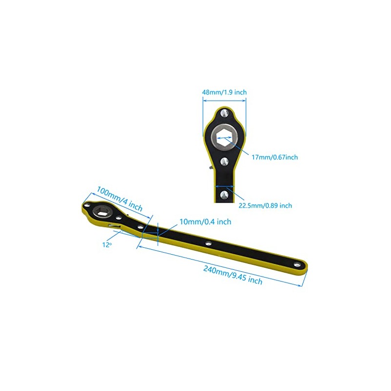 Universal Automotive - Llave de carraca giratoria de 360 unidades,