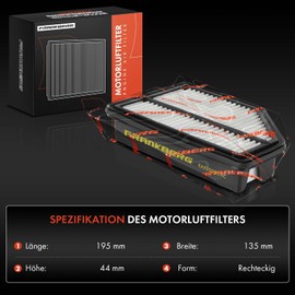 Frankberg 2 x Air Filter Insert Filter Compatible with Civic VIII Hatchback FK FN 1.4L Petrol 2005-2008 Replace# 17220RSHE00