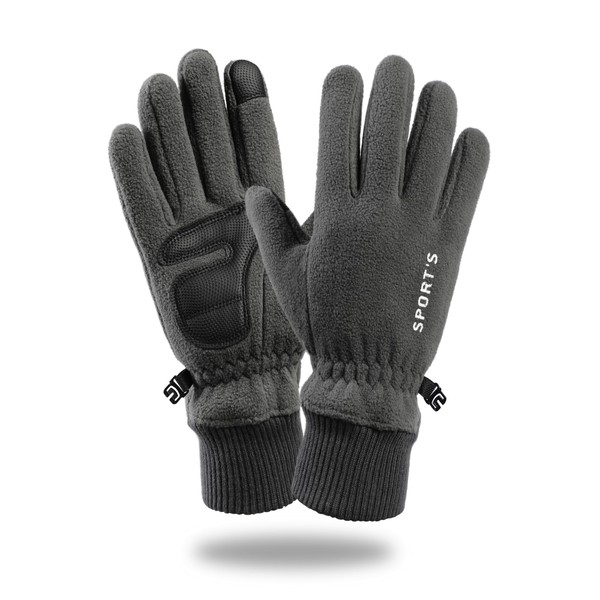 TOBEHIGHER Winter Gloves Women Men - Winter Gloves for Women Cold Weather, Large Touch Screen Solid Lightweight Waterproof Thermal Ski Gloves for Running Cycling Outdoor Activities, Grey