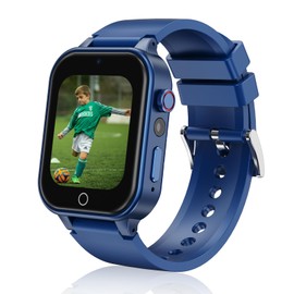 Goodatech Smart Watch for Kids 4-12 Years Boys Girls, 26 Puzzle Games,HD Camera,Video Music Player,Pedometer,Flashlight,Calendar Stopwatch Timer,Alarm Clock, Aluminum Case,Sport Band (Blue)