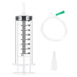 400Ml Large Syringe,Plastic Reusable Large Syringe with Sterile Catheter,Pet Feeding Syringe Sterile Package for Liquids, Oil Or Glue Applicator, Pet Feeding, Plant Irrigation Labor&Science Use