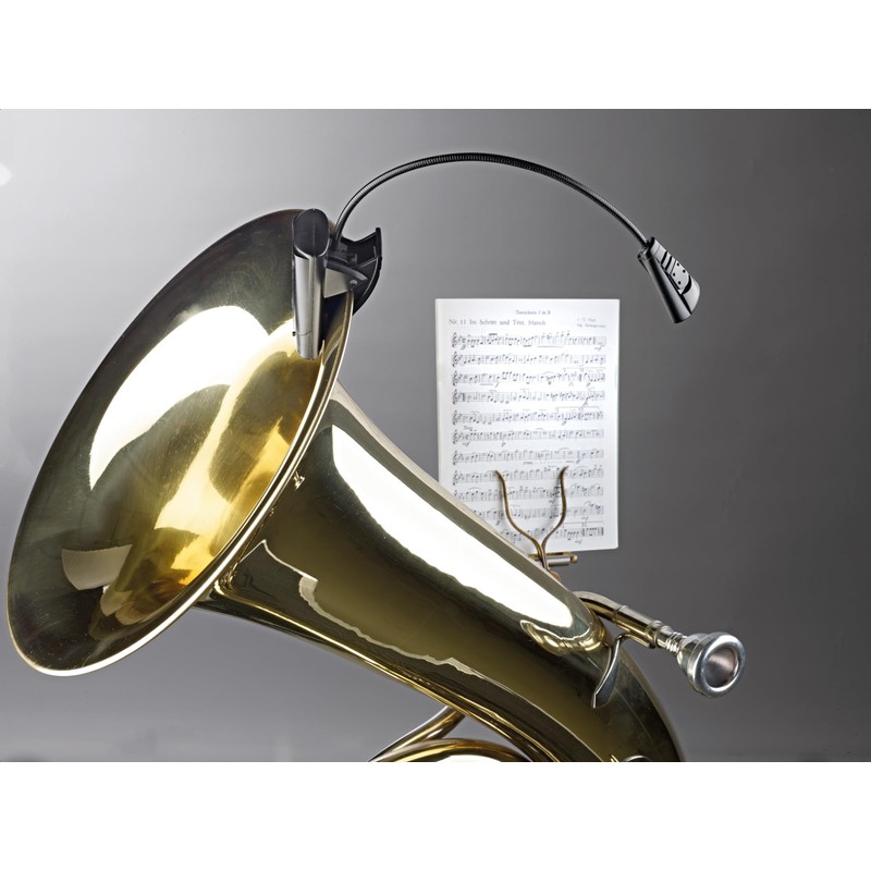 K&M 12241 Notenpultleuchte LED FlexLight Schwarz - Befestigung per Clip