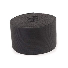 2 Inch Polypropylene Webbing: 5 Yards Light Weight 2" Strap - Webbing Plus (Black)