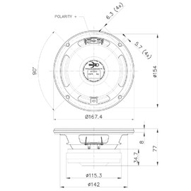 Faital Pro 6FE200-8 6-inch Professional Midrange Loudspeaker 8 OHM Mid Bass Home Car Audio Waterproof Cone 130 Watts Rms 260 Watts Max