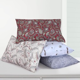 Tribeca Living Cotton Flannel King Pillowcases, Ultra-Soft Portuguese Printed Flannel Bedding, Set of 2, Natalia Paisley