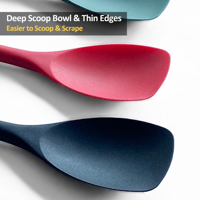 Upgrade Silicone Spatula Spoon Set,VOVOLY Heat Resistant Rubber Spoonula, Seamless
