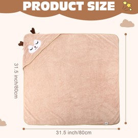 SmoothNovelty 6 Pack Baby Bath Towels Set 31.5 x 31.5 Inch Baby Hooded Towel Coral Fleece Soft Absorbent Toddler Hooded Bath Blanket for Newborn Boy Girl Shower Kids Infant Gift(Multicolor,Classic)