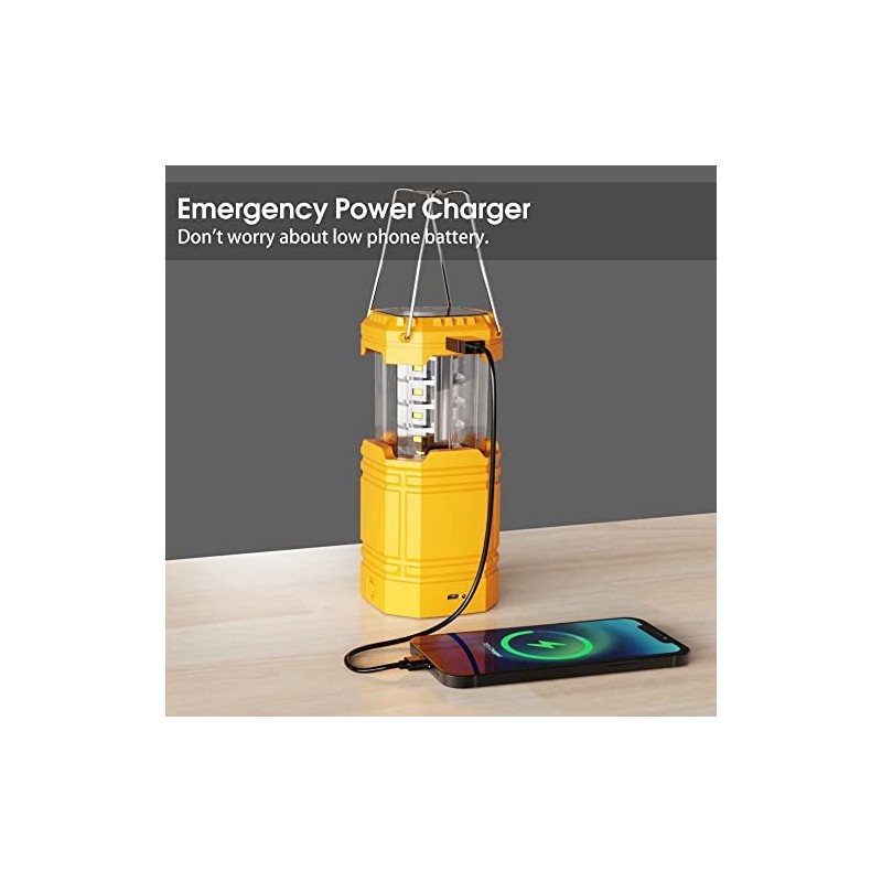 LED Camping Lantern for Emergency, Ultra Bright Outdoor Solar Flashlight