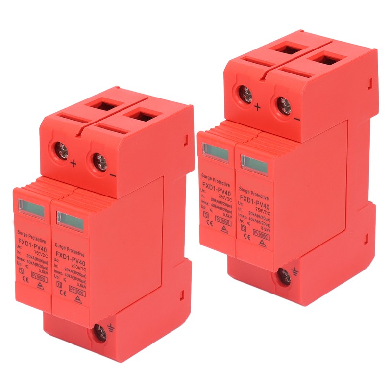 2Pcs Surge Protective Devices DC Photovoltaic Arrester 2P 40KA with