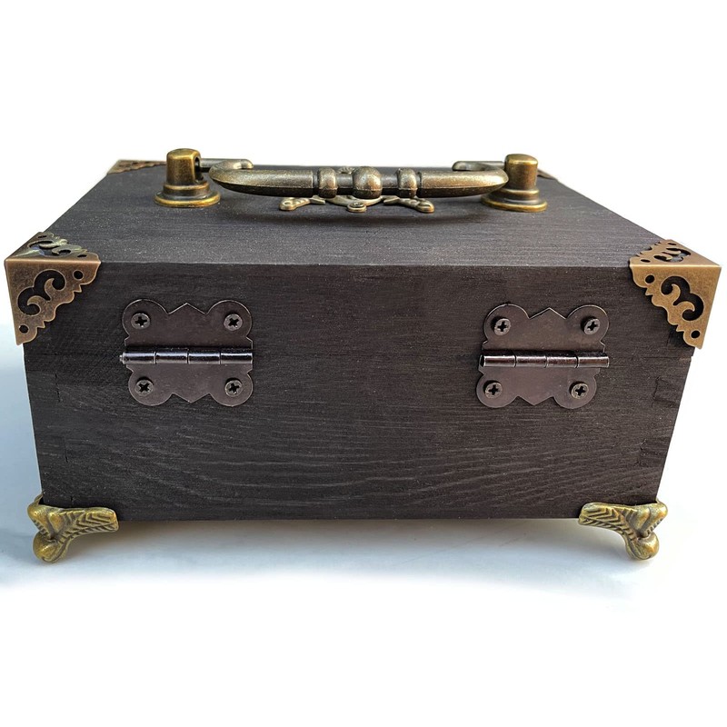 1 Set Jewellery Box Antique Lock Latch Hasp Hinges Handle