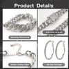 Avxzbef 6 Pcs Silver Cuban Link Chain Set for Men