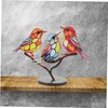 Gatuida Decorative Bird Sculpture Creative Metal Bird Figurine with Base