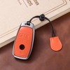 LJMTBKAN for Mercedes Key Fob Cover,Aluminum Leather Key Case Compatible