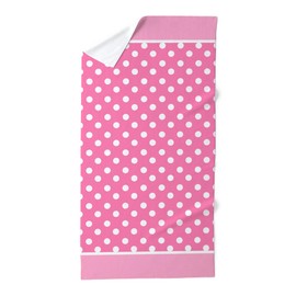 CafePress Pink Polka Dots with Trim Pattern Background Desig 30"x60" Absorbent, Soft Beach Towel