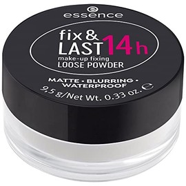essence fix & last 14h make-up fixing loose powder, transparent, long-lasting, fixing, shine-absorbing, matte, vegan, oil-free, waterproof, perfume, pack of 1 (9.5 g)