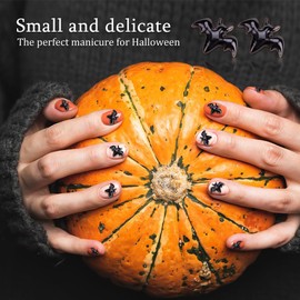 WSDMAVIS 100Pcs Cartoon 3D Miniature Bats Tiny Resin Bats for DIY Nail Art & Bat Decor Cute Small Nail Jewelry Charms Flat Back for Spooky Landscaping & Bat Houses