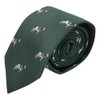 King & Priory Dark Green Embroidered Cow Tie
