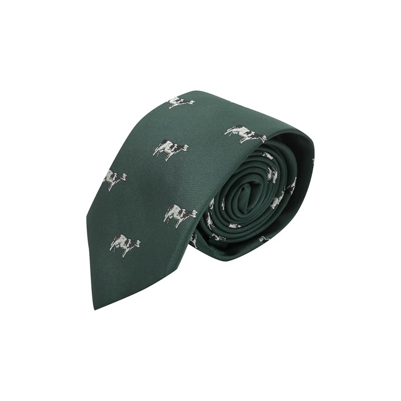 King & Priory Dark Green Embroidered Cow Tie