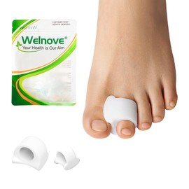 Welnove Toe Separators for Overlapping Toes - Toe Spacers for Bunion Toe - Toe Corrector for Hammer Toes, Realignment Crooked Toes (2 Sizes, 12 Pieces)