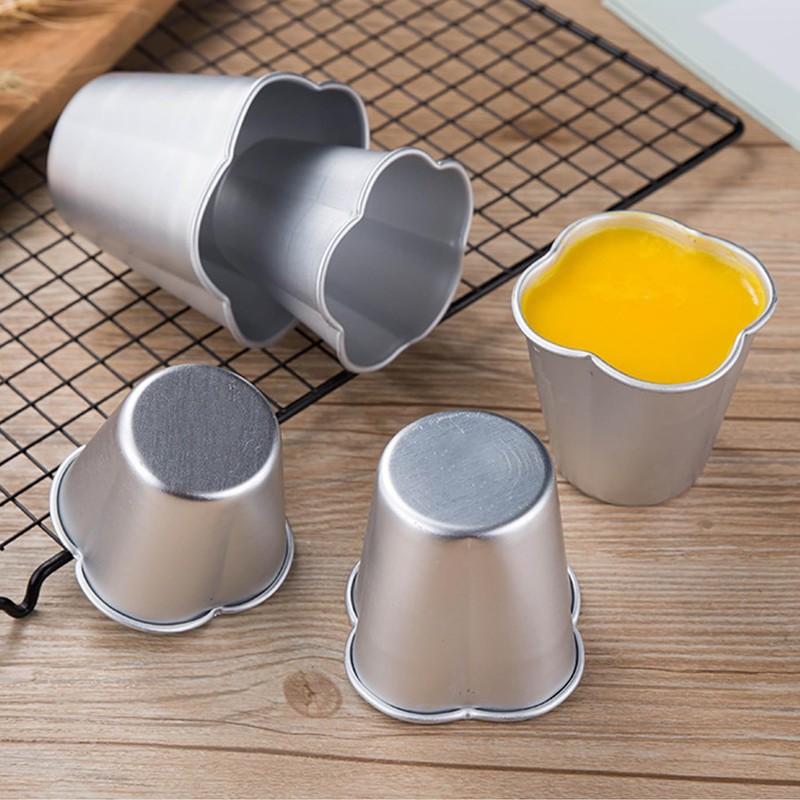 QJFCare 6 Pcs Popover Pan, Aluminium Pudding Tin Cup Baking