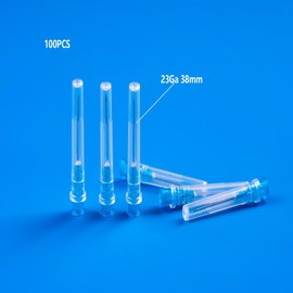100 Pcs Dispensing Accessories Stainless Steel Pipe, Individually Packed,Sterile,Lab Supplies(23G-38mm/1.5in)