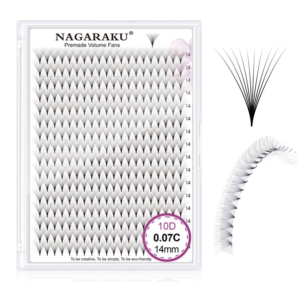 NAGARAKU Eyelash Extensions 320 Pcs Premade Fans Russian Volume Long