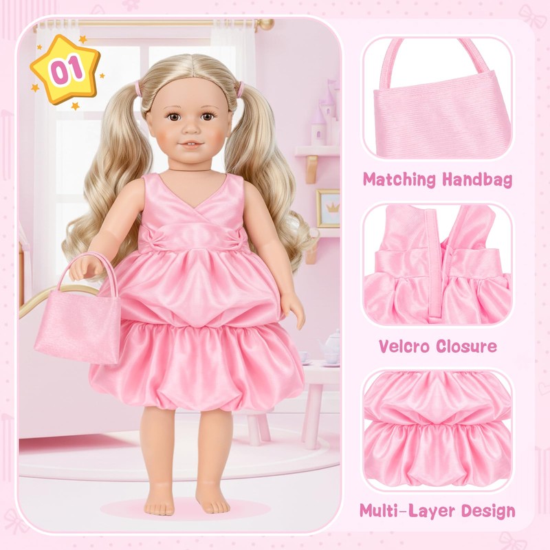 HOMQYTE 5 Sets Doll Clothes for 18 inch Dolls Baby