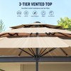 Benass 9ft Outdoor Patio Umbrella, 3 Tier Vented Table Umbrella